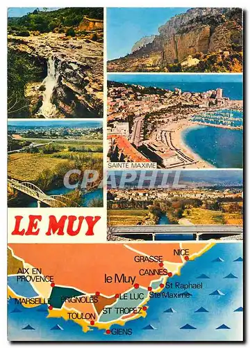 Moderne Karte Le Muy (Var) ses Sites ses rivieres ses Vignobles