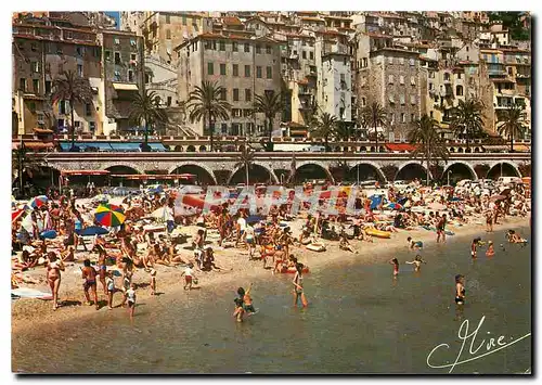 Moderne Karte Images et Lumieres de France Menton (Alpes Maritimes) La plage des SSablettes