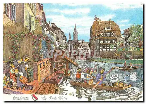 Cartes postales moderne Strasbourg La Petite Venise d'apres une illustration de M Bittler Dessinateur diplome
