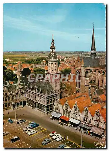 Moderne Karte Furnes Belfort et Coin de la Grand Place