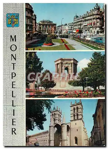 Cartes postales moderne Montpellier (Herault) Place de la Comedie les Trois Graces et le Theatre Jardin du Peyrou le Cha