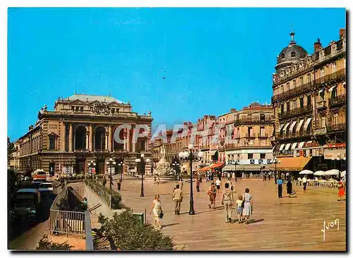 Moderne Karte Couleurs et Lumiere de France Montpellier (Herault) Place de la Comedie L'Oeuf Fontaine des troi