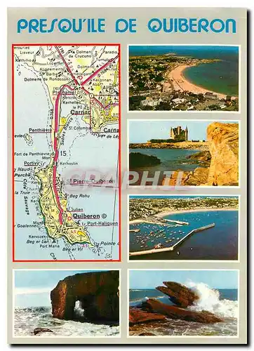 Cartes postales moderne Couleurs de Bretagne Presqu'il de Quiberon La plage de Quiberon le Chateau du Berg et Lan