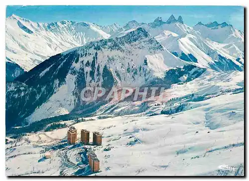 Cartes postales moderne Le Corbier (Savoie) vue generale aerienne et les aiguilles d'Arves