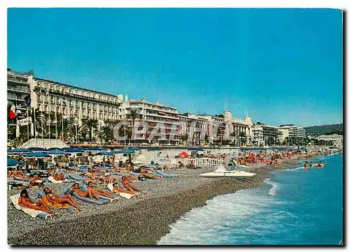 Cartes postales moderne Cote d'Azur Franch Riviera Nice (Alpes Maritimes) La plage Blue et l'Hotel Negresco