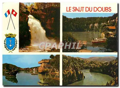 Cartes postales moderne Le Saut du Doubs L'arrivee au saut du Doubs le Rocher de la Casquette les Bassins du Doubs