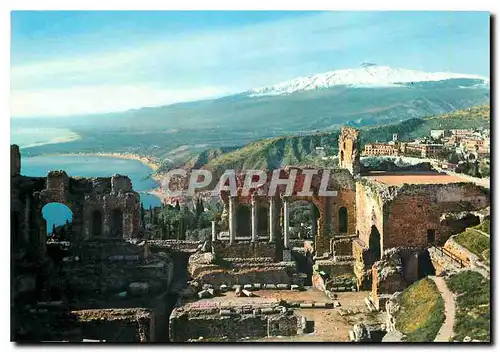 Moderne Karte Taormina Scene del Teatro Greco