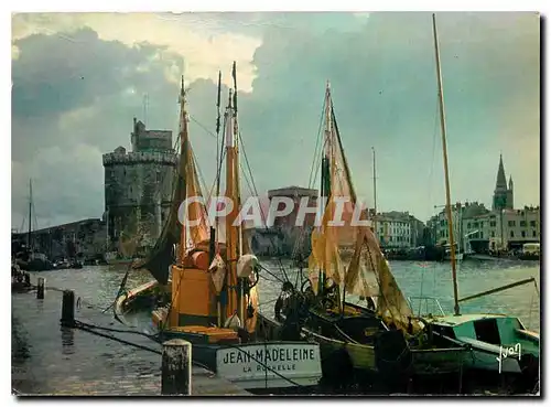 Moderne Karte Couleurs et Lumiere de France La Rochelle (Charente Maritime) Crepuscule sur le Port Bateaux de