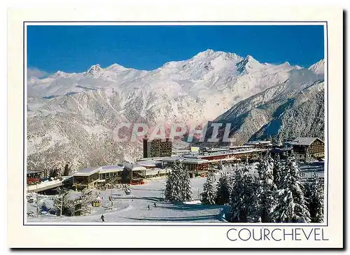 Moderne Karte Courchevel (Savoie France) Les 3 vallees le plus grand domaine Skiable du monde