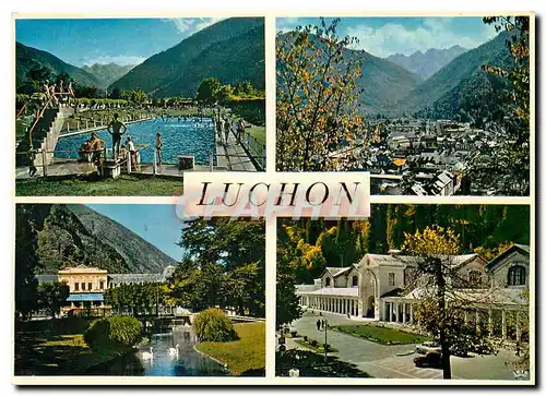 Cartes postales moderne Luchon (Haute Garonne) La Reine des Pyrenees La Piscine Vue generale Le Casino L'etablissement T