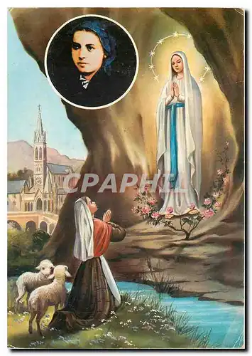 Cartes postales moderne Lourdes Apparition et Bernadette