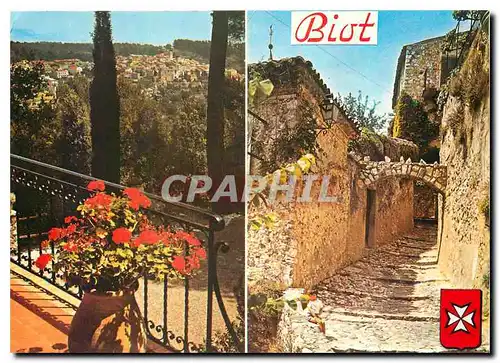 Moderne Karte Biot (A Mames) pittoresque village de la cote d'Azurd