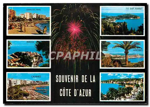 Cartes postales moderne cote d'Azur (Cannes Juan les Pins Antibes Nice Cap Ferrat Monaco)