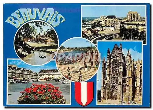 Cartes postales moderne Beauvais (Oise) Ville d'Art Leanne Hachette l'Hotel de Ville Palais de justice l'eglise St etien