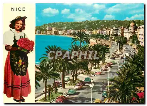 Cartes postales moderne Cote d'Azur Souvenir de Nice la Promenade des Anglais Folklore