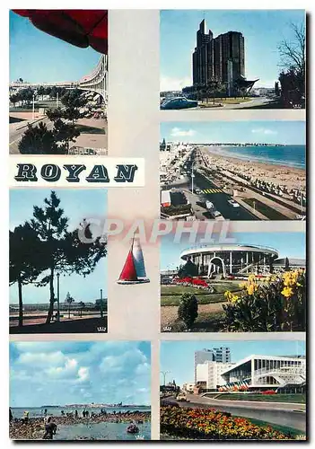 Cartes postales moderne Royan Cote de Beaute Le Front de Mer L'eglise Notre Dame la plage le casino le Palais des Congre