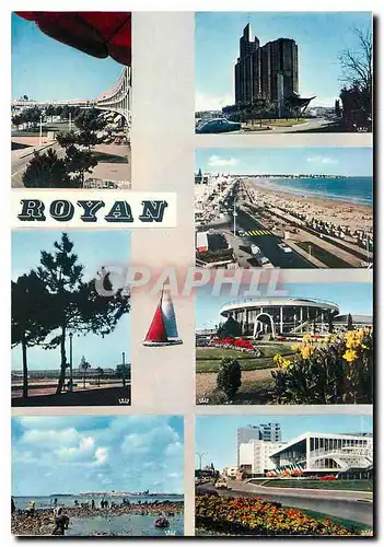 Moderne Karte Royan Cote de Beaute Le Front de Mer L'eglise Notre Dame la plage le casino le Palais des Congre