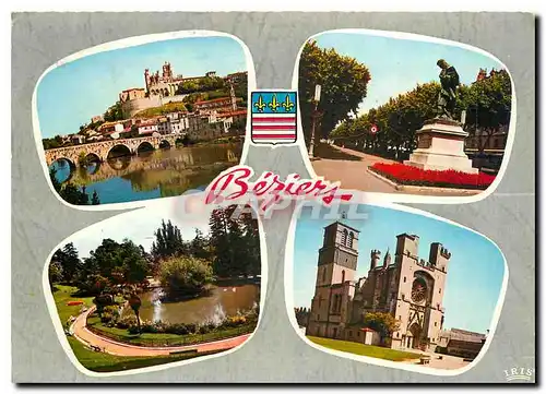 Cartes postales moderne Beziers (Herault) Le Pont vieux allees Paul Riquet Le Plateau des Poetes La Cathedrale St Nazair