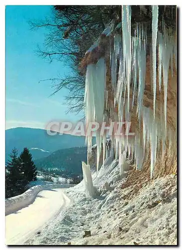 Moderne Karte Route en montagne Decor hivernal