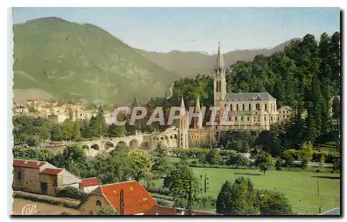 Moderne Karte Lourdes La Basilique la Ville et le Pic du Jer