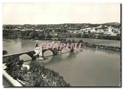 Moderne Karte Avignon Le Pont St Benezet sur le Rhone au Fond la tour Philippe le Bel