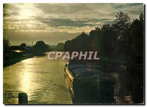 Moderne Karte Le Canal du Midi Bateau Peniche