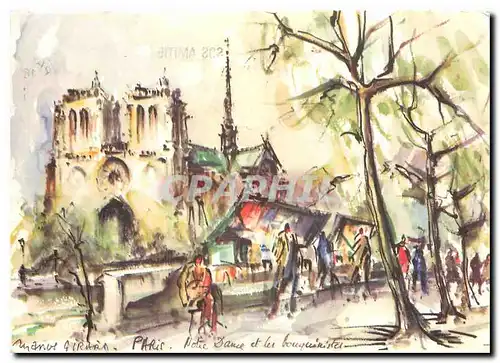 Moderne Karte Paris Notre Dame et les Bouquinistes