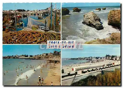 Cartes postales moderne Croix de Vie sion l'Ocean (Vendee) Le Port et la Plage les Cinq Pinots