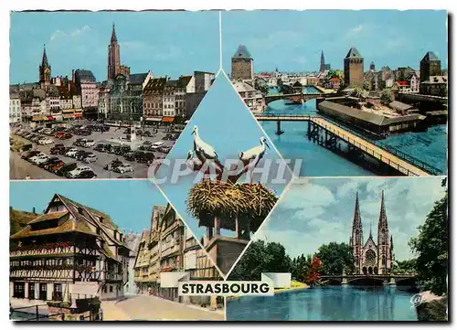 Cartes postales moderne Strasbourg Place Kleber Ponts Couverts Nid de Cigognes