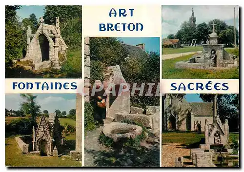 Moderne Karte Art Breton Fontaines Sacrees Saint Venec Berven Le Drennec Saint Tugen Saint Nicodeme