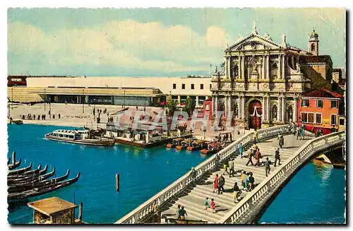 Moderne Karte Venezia L'eglise degli scalzi et la gare