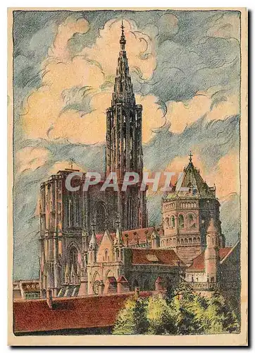 Moderne Karte Strasbourg La Cathedrale