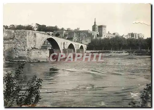 Cartes postales moderne Avignon le Pont d'Avignon et le palais des Papes