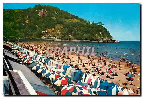 Moderne Karte Zarauz vue generale de la plage