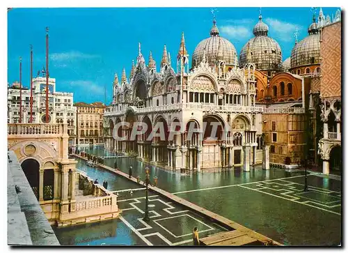 Cartes postales moderne Venezia Pizza Saint Marc (Haute eaux)
