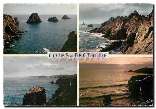 Cartes postales moderne Bretagne en couleurs cotes de Bretagne La pointe du Raz les tas de pois le cap Frehel et la cote