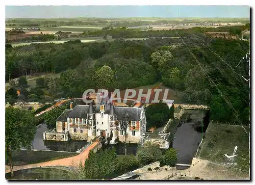 Moderne Karte En avion au dessus Esternay (Marne) le chateau