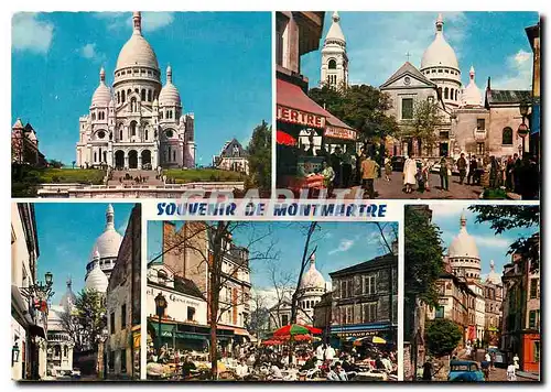 Cartes postales moderne Souvenir de Montmartre Paris Sacre Coeur Eglise Saint Pierre