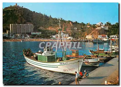 Moderne Karte Costa Brava Blanes Bateaux de peche