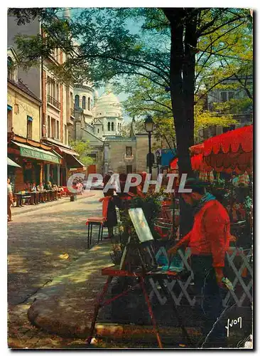 Moderne Karte Couleurs et Lumiere de France Paris Montmartre Place du Terire