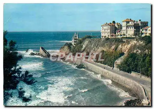 Moderne Karte Reflets de la cote Basque Biarritz La Cote des Basques et l'Hotel Belza