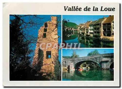 Moderne Karte La Vallee de la Loue (Doubs) Les Ruines du Chateau de Scey Mazieres