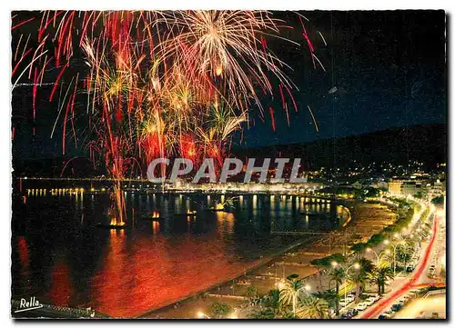 Moderne Karte La Cote d'Azur Cannes (A M) Festival de feux d'Artifice