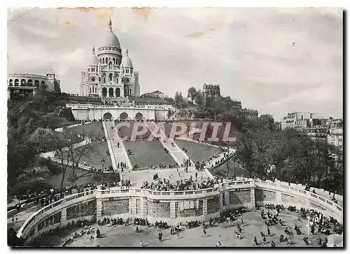 Cartes postales moderne Paris le Sacre Coeur de Montmartre et l'escalier monumental