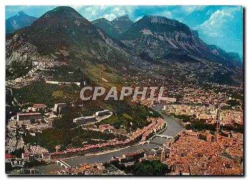 Moderne Karte Grenoble ville olympique vue aerienne le vieux grenoble la Tronche la Bastille le Saint Eynard