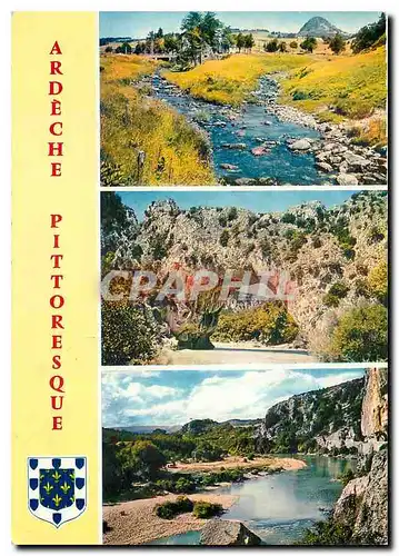 Cartes postales moderne Ardeche Pittoresque Mont Gerbier de Jonc La Loire et son premier affluent le Pont d'Arc