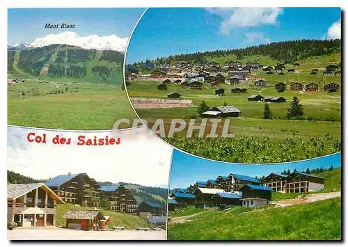 Cartes postales moderne Le Col des Saisies (Savoie) alt 1650 m et le Massif du Mont Blanc 4807 m