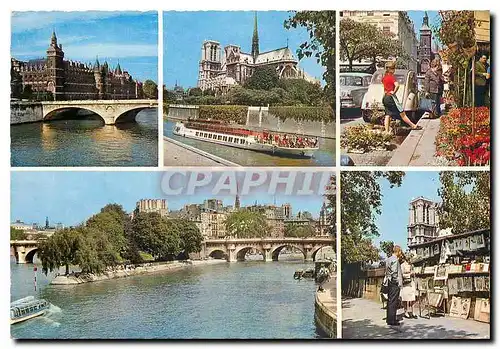 Cartes postales moderne  Paris Conciergerie Notre Dame Tour de l'Horloge Pont Neuf les Bouquinistes