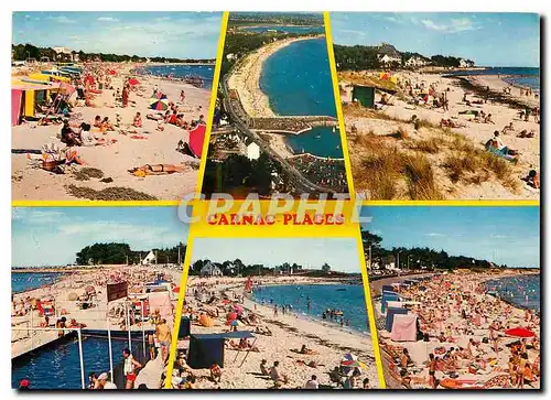 Moderne Karte Couleurs de Bretagne Carnac Plages La Grande plage