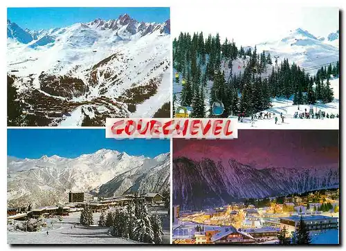 Moderne Karte Courchevel (Savoie France) Les 3 Vallees le plus grand domaine Skiable du monde